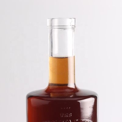 Engraved Tequila Glass Bottle at 750ml 1 Liter with Round Shape and Cork Sealing Type
