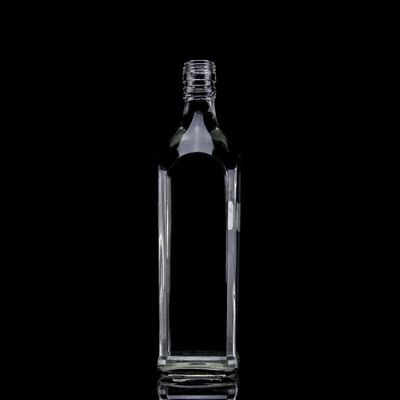 Glass Whisky Bottle Square 700ml Thick Bottom 750ml 500ml Tequila Bottles for Spirits