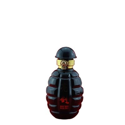 Logo Printed Glass Bottle Vodka Whisky with Screw Top and Grenade Shape
