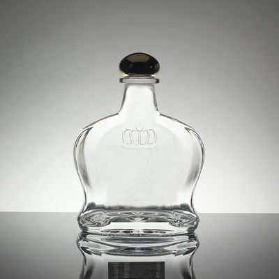 Logo Printed Glass Bottle Vodka Whisky with Screw Top and Grenade Shape