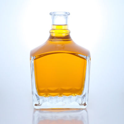 Unique Design Custom 500ml 700ml Super Flint Glass Bottle for Rum Whiskey Vodka Brandy