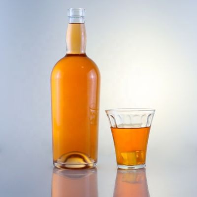 Glass Collar 750ml 700ml Round Shape Bottle for Beverage Sale