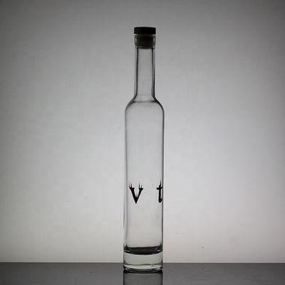 Screen Printing Distinctive Tall Thin Bottle Long Glass Vodka Bottle 500ml 750ml