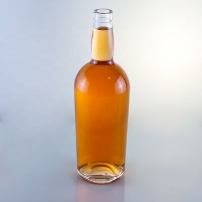 Glass Collar 750ml 700ml Round Shape Bottle for Beverage Sale