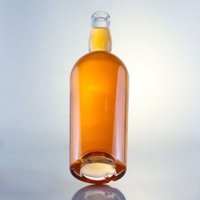 Glass Collar 750ml 700ml Round Shape Bottle for Beverage Sale