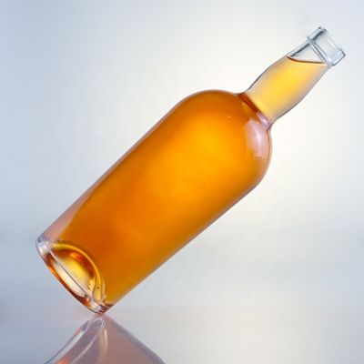 Glass Collar 750ml 700ml Round Shape Bottle for Beverage Sale