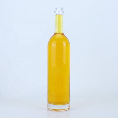Custom Logo 700ml 750ml High Flint Round Shape Glass Bottle with Screw Top Finish
