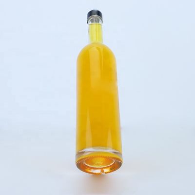 Custom Logo 700ml 750ml High Flint Round Shape Glass Bottle with Screw Top Finish