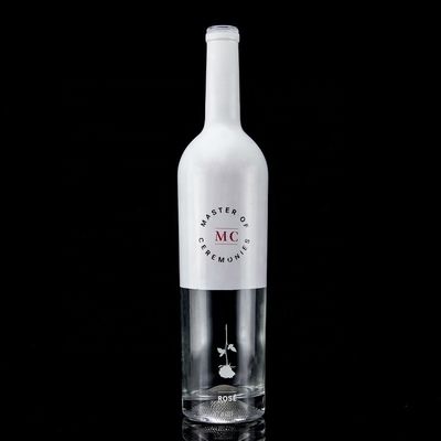 Custom Bottle 750ml White Spray Paint Whisky Vodka Empty Glass Bottle With Cork