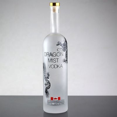 750ml Industrial Frosted Glass Vodka Bottle for Maunfacture and Trading