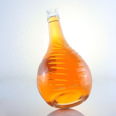 Champagne 1L Glass Bottles with Decal Screen Printing and Cork Sealing Customized Option