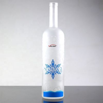 750ml Industrial Frosted Glass Vodka Bottle for Maunfacture and Trading