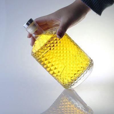 700ml Sophisticated Liquor Gin Bottle with GLASS Collar and Engraved Closure