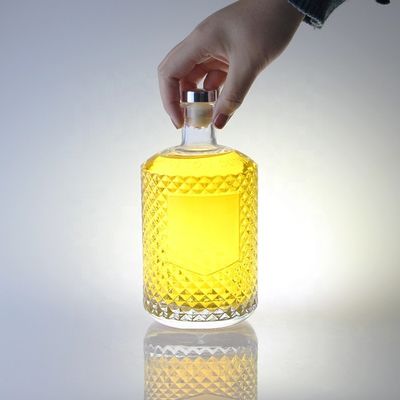 700ml Sophisticated Liquor Gin Bottle with GLASS Collar and Engraved Closure