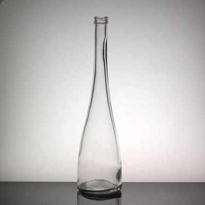 Clear Glass Tall Thin Beverage Bottle for Long Neck White Spirit and Fruit Wine