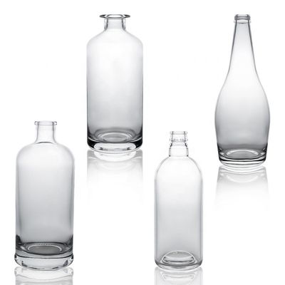 Glass bottle Whisky Glass Vodka Gin Rum bottle with cork 375ml 500ml 700ml 750ml 1000ml