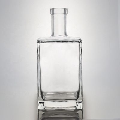 Acceptable Customer's Logo Glass Square Super Flint 500ml 700ml 750ml Bottle for Gin