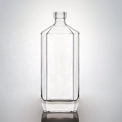 Acceptable Customer's Logo Glass Square Super Flint 500ml 700ml 750ml Bottle for Gin