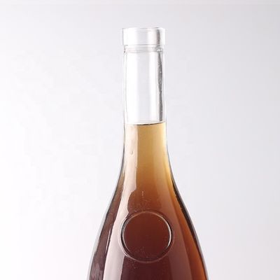 375ml Custom Logo Engraved Tear Drop Shaped Gin Rum Glass Bottle With Corks for Liquor