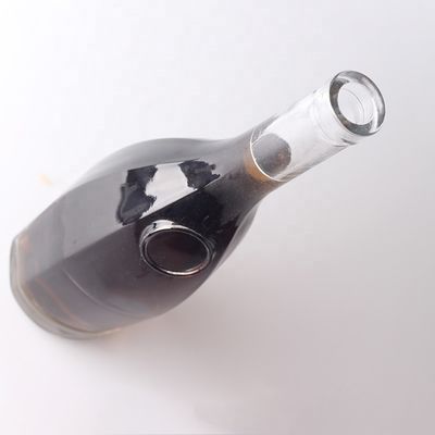 375ml Custom Logo Engraved Tear Drop Shaped Gin Rum Glass Bottle With Corks for Liquor