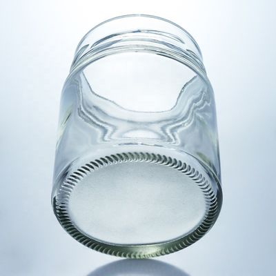 Customized 500ml Wide Mouth Round Glass Honey Jar with Metal Cap and Glass Base Material