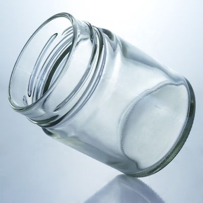 Customized 500ml Wide Mouth Round Glass Honey Jar with Metal Cap and Glass Base Material