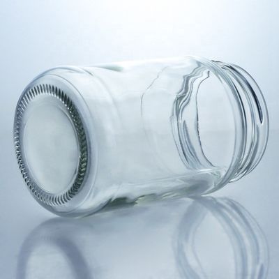 Metal Lid Honey Jam Round Food Grade Glass Jar with Custom Straight Edge Clear Glass