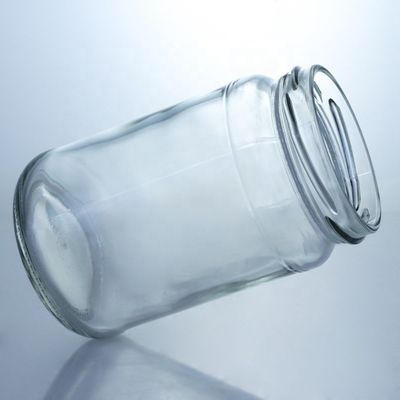 Metal Lid Honey Jam Round Food Grade Glass Jar with Custom Straight Edge Clear Glass