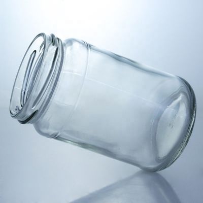 Metal Lid Honey Jam Round Food Grade Glass Jar with Custom Straight Edge Clear Glass