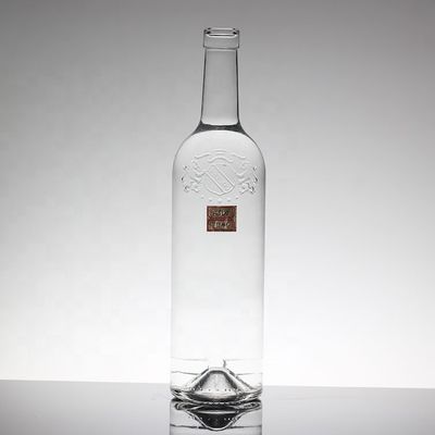 Collar Material Glass 700ml 750ml Fashionable Wine Bottle for Liquor