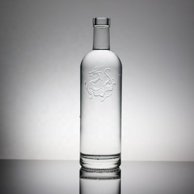 Collar Material Glass 700ml 750ml Fashionable Wine Bottle for Liquor