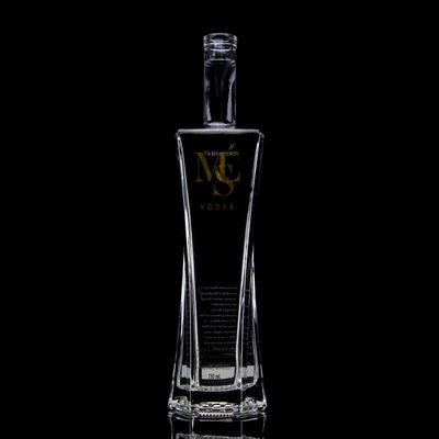 Exquisite Design Vodka Liquor Bottle Clear or Customized 750ml Glass Bottle with Cork