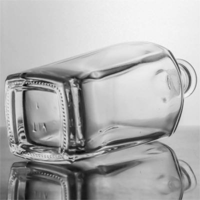 Unique Square Glass Bottle for Whisky Vodka Tequila Gin Rum Sealing Type Cork Included