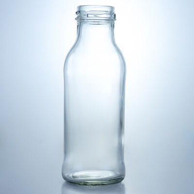 250ml Round Glass Food Jar for Milk Juice Fruit Tea Customized Logo and Glass Collar