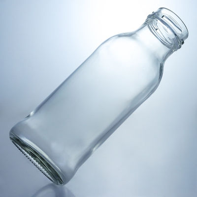 250ml Round Glass Food Jar for Milk Juice Fruit Tea Customized Logo and Glass Collar