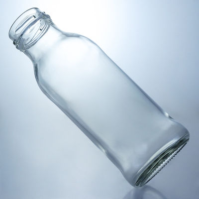 250ml Round Glass Food Jar for Milk Juice Fruit Tea Customized Logo and Glass Collar
