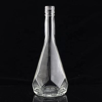 750ml Cut Shape Unique Design Glass Spirits Bottle Manufactured by for Custom Made