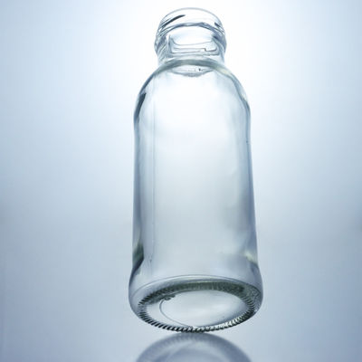 250ml Round Glass Food Jar for Milk Juice Fruit Tea Customized Logo and Glass Collar