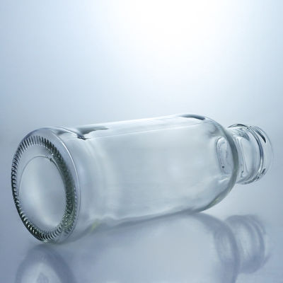 250ml Round Glass Food Jar for Milk Juice Fruit Tea Customized Logo and Glass Collar
