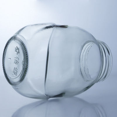Clear Round Glass Jar for Decal Surface Handling in Food Grade Production Solution