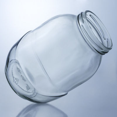 Clear Round Glass Jar for Decal Surface Handling in Food Grade Production Solution