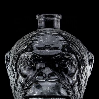 Unique Design 500ml 750ml Monkey Head Shaped Glass Bottle for Vodka Liquor With Cork
