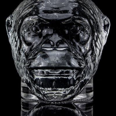 Unique Design 500ml 750ml Monkey Head Shaped Glass Bottle for Vodka Liquor With Cork