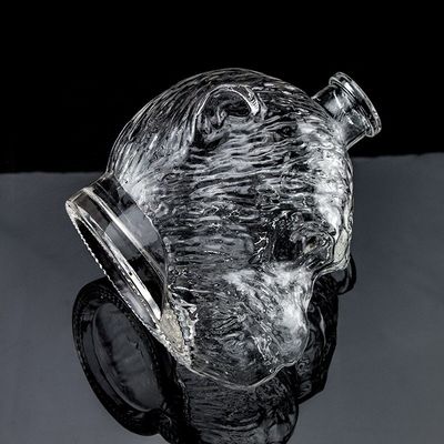 Unique Design 500ml 750ml Monkey Head Shaped Glass Bottle for Vodka Liquor With Cork