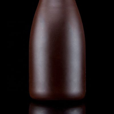 500ml Champagne Bottle With Matte Finish Unique Design Copper Coated Glass Collar