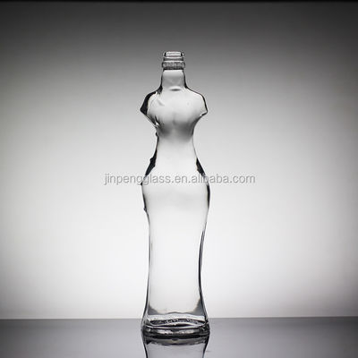 Custom Design Female Body Special Shape Liquor Bottle 1000ml 750ml with Decal Surface