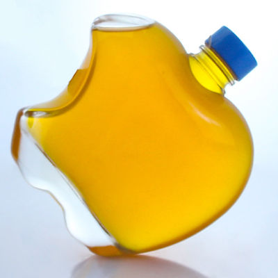 Custom Cap Apple Shape Glass Bottle for Vodka Tequila Whisky in Super Flint Glass