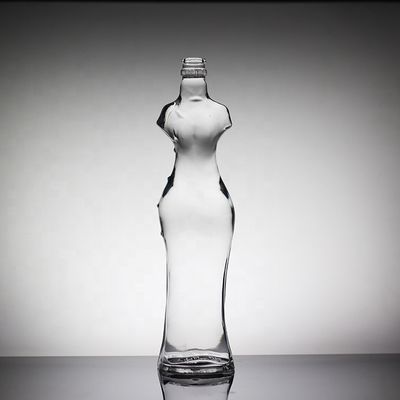 Sexy Female Body Shaped Bottle Unique Glass Liquor Bottle With Crown Cap