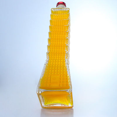 Tower Shape Glass Bottle for Vodka Brandy Tequila Customized Logo