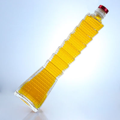Tower Shape Glass Bottle for Vodka Brandy Tequila Customized Logo
